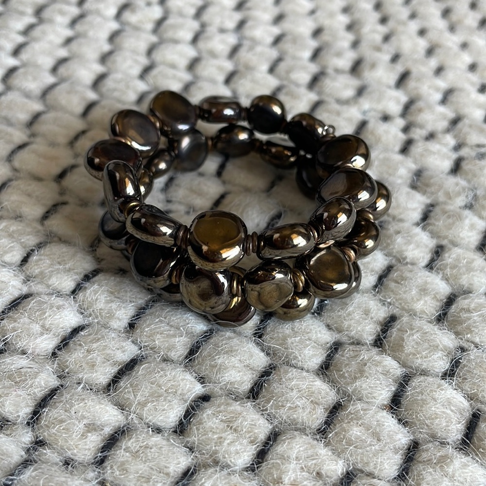 Brown beaded wrap bracelet